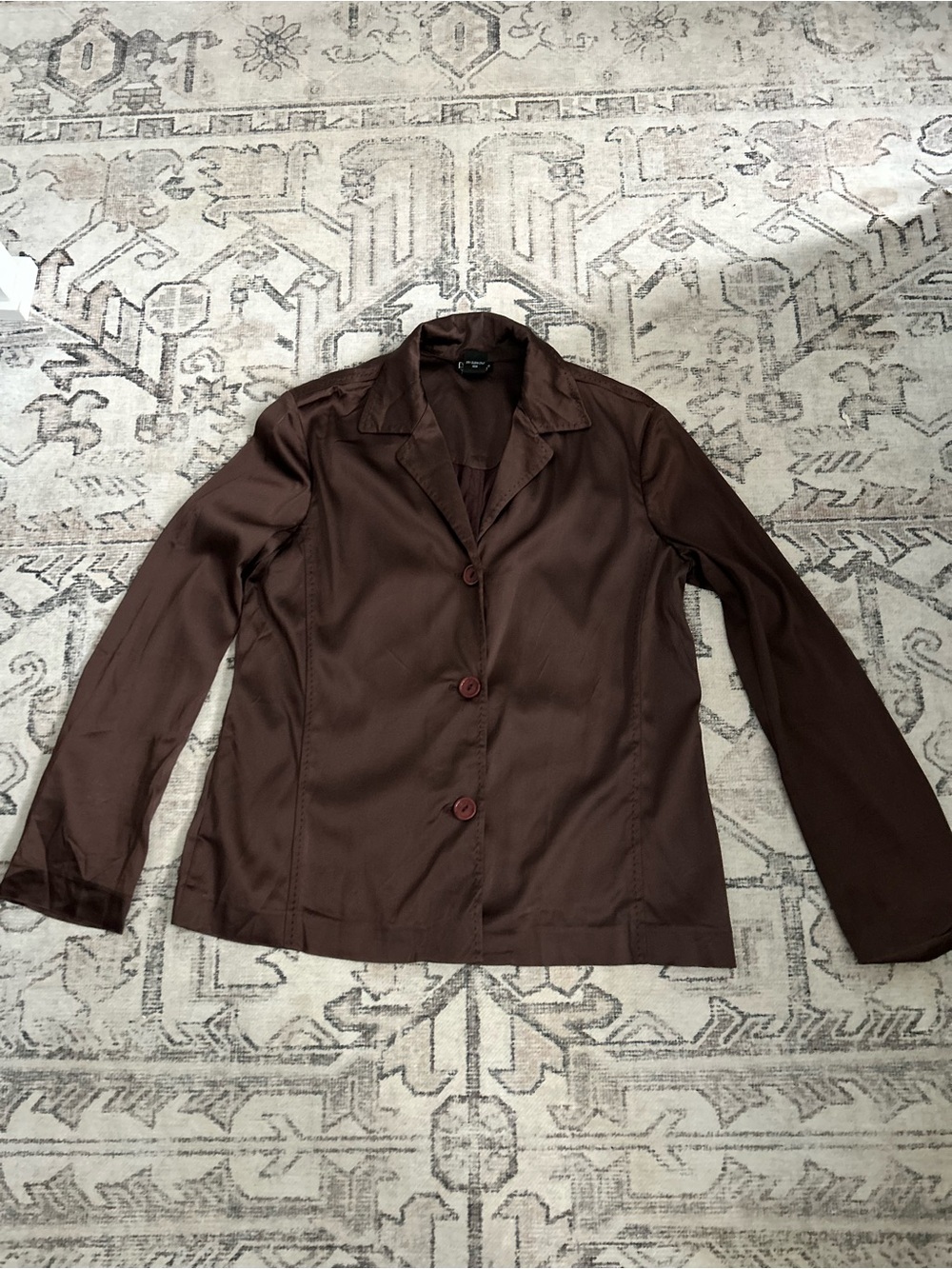Rafaella Chocolate Brown Button-Front Blazer